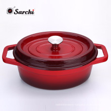 Big Size Oval Cast Iron Dutch Oven with enamel coating